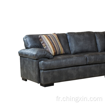 Le canapé d&#39;angle en cuir synthétique définit le canapé du salon